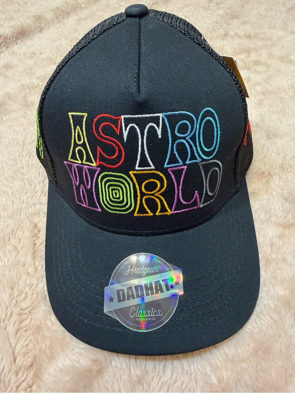 DADHAT Classics Black 'ASTRO WORLD' Embroidered Trucker Cap